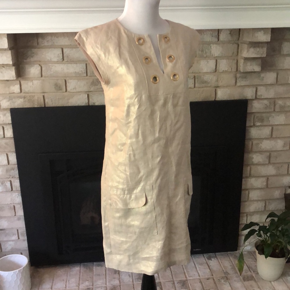 J. Crew Golden Flax Linen Sleeveless Sheath Dress size 00 - Picture 12 of 16